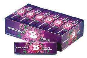 Bubblicious Grape Gum – 150 Count Box