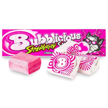 Bubblicious Strawberry Splash Gum – 50-Piece Tub